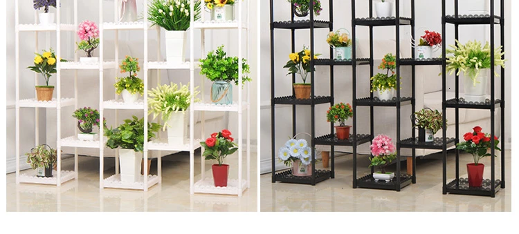 Multi-storey Room Introspection Space Balcony A Living Room Botany Frame Chlorophytum Green Luo Plastic Flower Rack Shelf