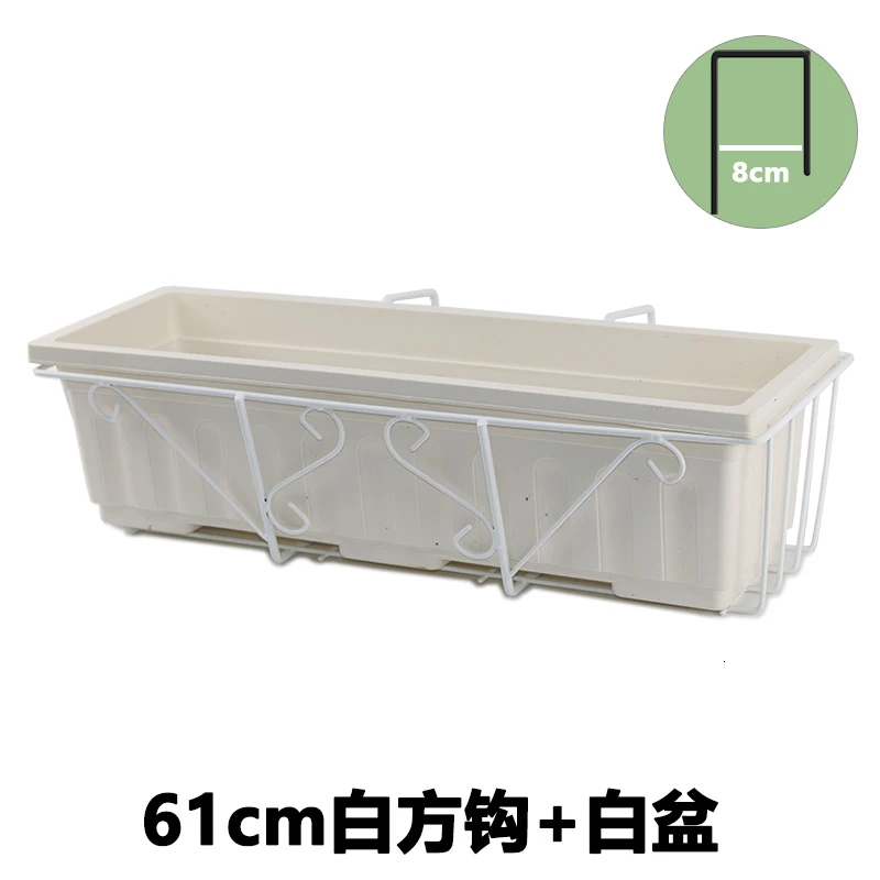 basinwithouttray Прямоугольник Выращивание овощей цветочный горшок простота железная рама подвеска балкон Выращивание овощей клубника бассейна пилоны - Цвет: basinwithouttray