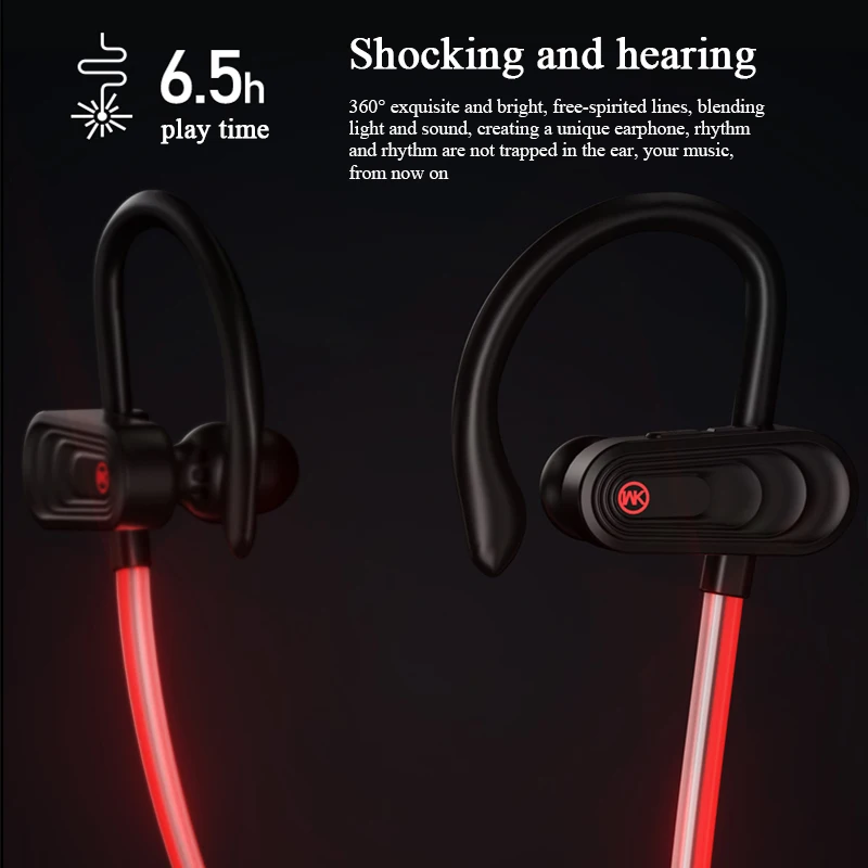 Беспроводная Спортивная стереогарнитура WK Pulse Laser Bluetooth 5 0|Наушники и гарнитуры| |