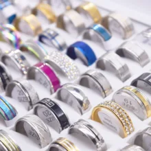 MIXMAX 100 шт женские кольца мужские из нержавеющей стали золотые серебряные черные обручальные кольца для пары ювелирные изделия подарок Прямая поставка