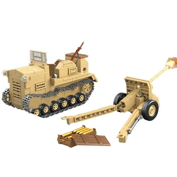 

450Pcs Tractor Building Blocks Model Field Blaster Bricks DIY Small Particle Military Building Blocks Tank Set For Children Toys