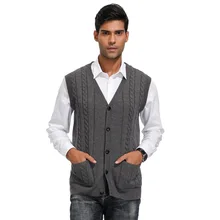 Men suit vest fashion fashion Sleeveless Plaid Checks Mens V-Neck Sweaters vest Loose Solid Button Fit Knitting Casual Clothing