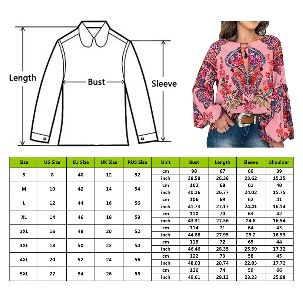 Повседневная винтажная женская блузка с цветочным принтом, рукав-фонарик размера плюс, Женские топы и блузки с v-образным вырезом, Blusas Mujer De Moda