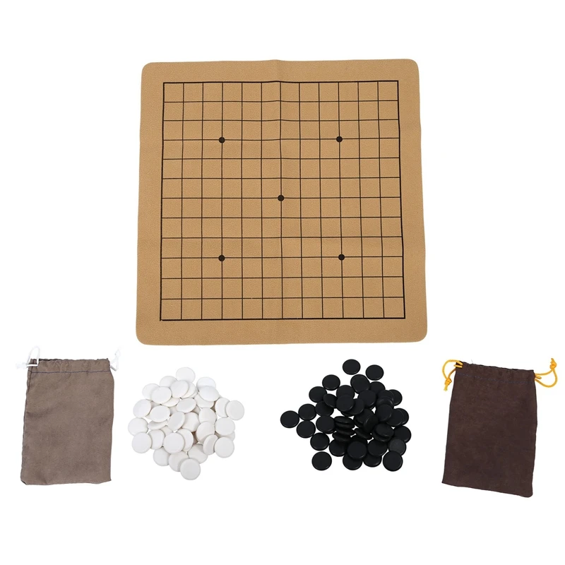 

90Pcs Chess Game Set Suede Leather Sheet Board Children Educational Toy