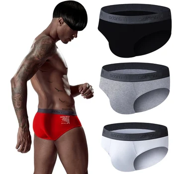 

Men's Cotton Briefs Thermal Underwear Men's Underpants Sexy Men Underwear Waist Briefs Stretch Cotton Loose Solid Breathable