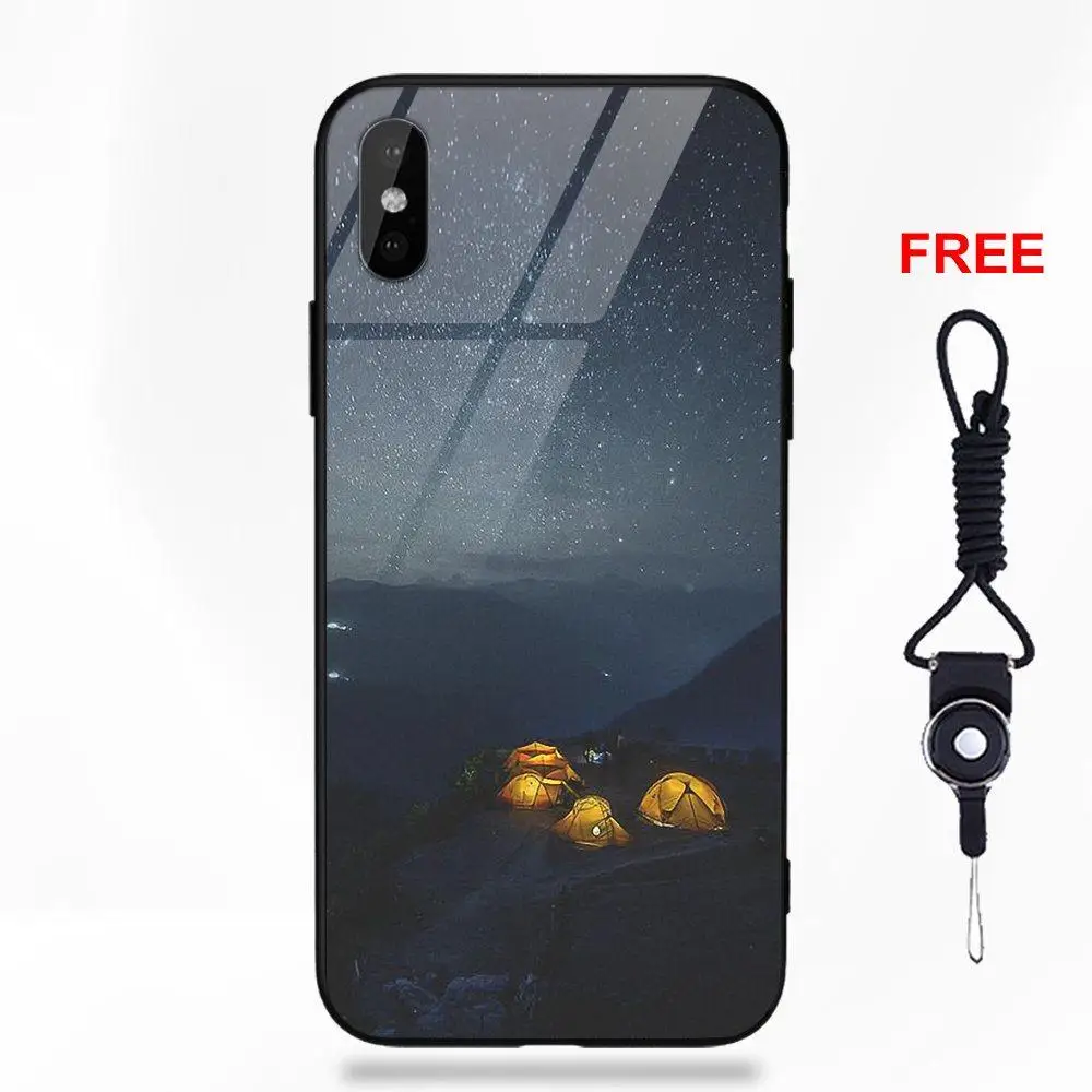 Для Galaxy S8 S9 Plus для Redmi 5 Note 5A 6 huawei Honor 7X P20 Lite mate 10 Pro закаленное стекло Капа чехол звездное ночное пространство небо