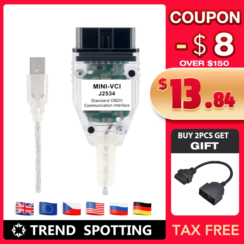 La última interfaz V14.20.019 MINI VCI para TOYOTA TIS Techstream MINI VCI escáner FT232RL Chip J2534 OBD2 Cable de diagnóstico|obd 2 interface|mini vcidiagnostic tool - AliExpress