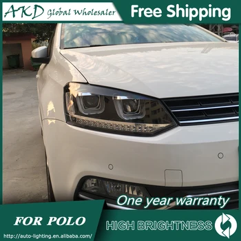 

Headlights For Car VW Polo 2010-2017 Polo DRL Day Running Light Head Lamp LED Bi Xenon Bulb Fog Lights Tuning Car Accessory