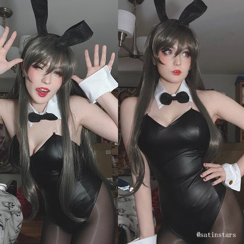 Rolecos аниме Sakurajima Mai Косплей Костюм Хэллоуин женский черный сексуальный