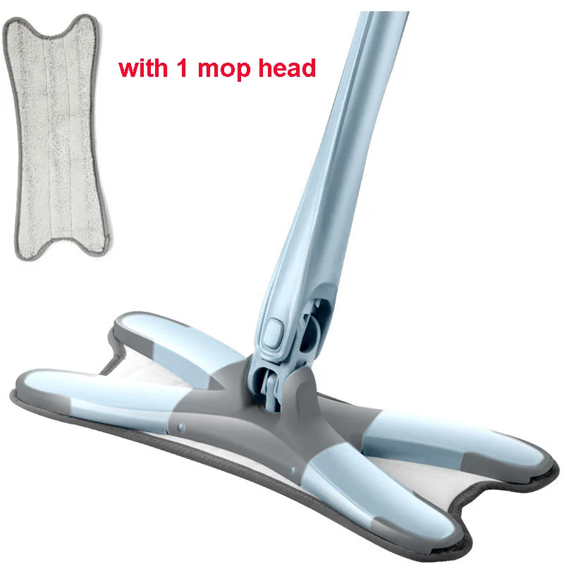 1 mop with 1 pad X-type 360 Чистящая легко вращающаяся Швабра для мытья пола Волшебная салфетка из микрофибры плоская Умная Ручка пылезащитные подушечки поворотная головка с отжимом - Цвет: 1 mop with 1 pad