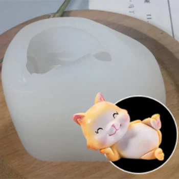 

3D Kittens Silicone Mold Cat Expoy Resin Mould Baking Mousse Chocolate Sugarcraft DIY Aromatherapy Candle Soap Making Tools