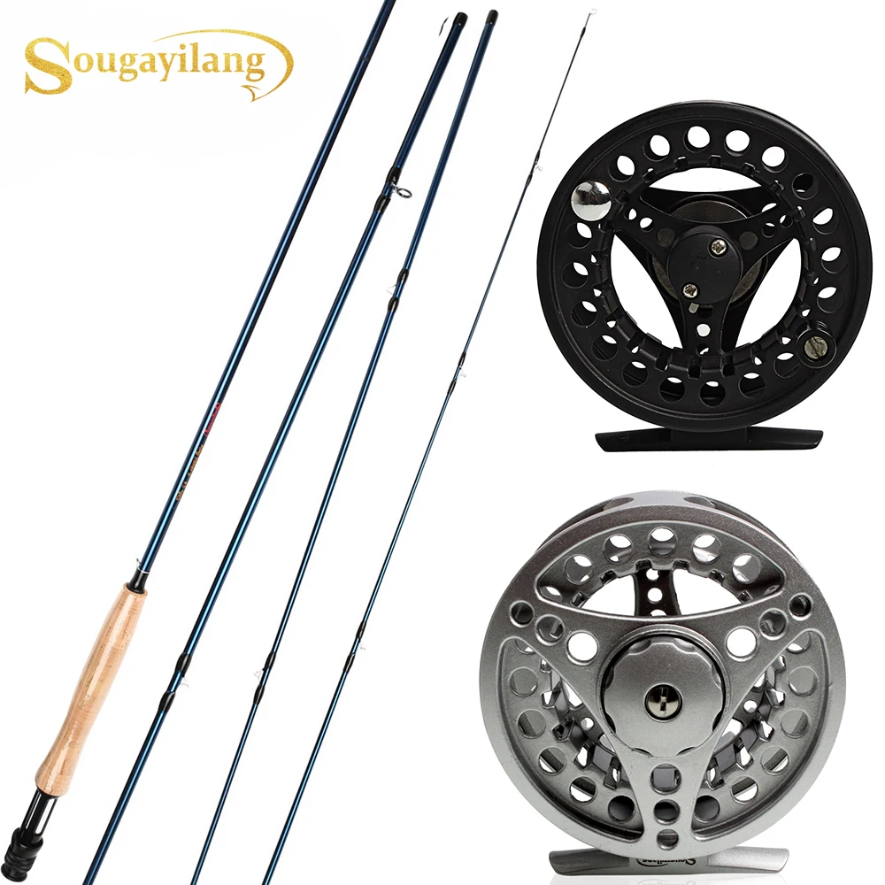 

Sougayilang 2.7m Red/Blue Fly Fishing Rod with Reel portable 4 Sections Carbon Fiber Material Fly Rod Bamboo Kit Fly Fishing Set
