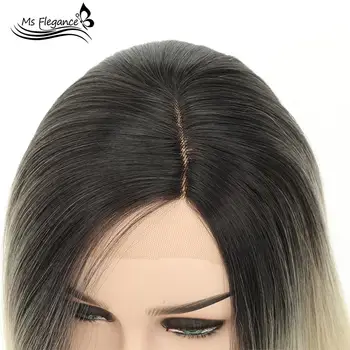 

MS Blonde Wavy Lace Wig For Black Women 613 Ombre Wigs with Dark Roots Synthetic Wigs Natural Hairline Heat Resistant Fiber