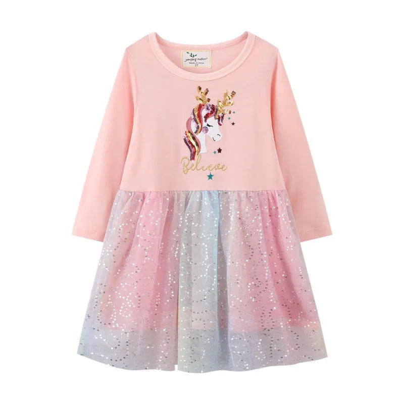 Jumping Meters Princess Party Tutu Girls Dresses Fashion Hot Selling Birthday Gift Long Sleeve Autumn Spring Kids Frocks Costume | Детская