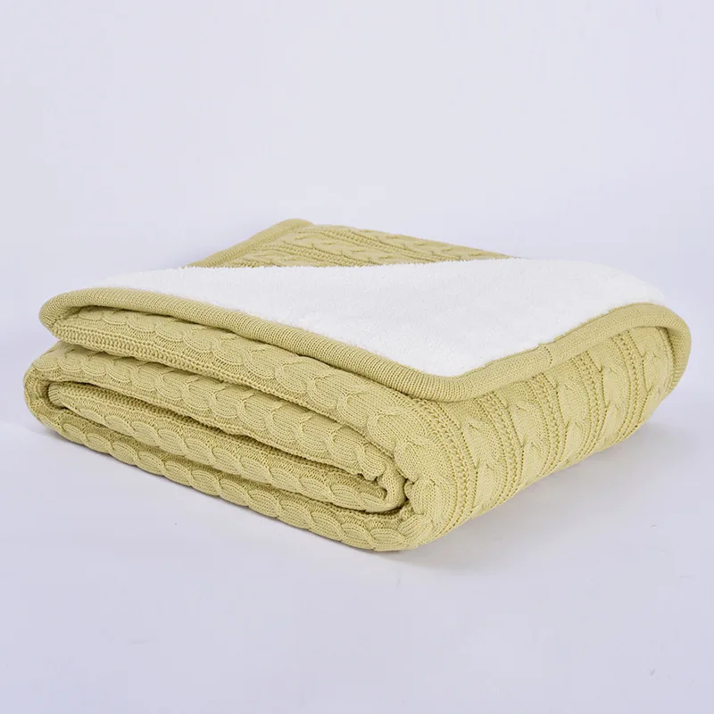 Весенне-осеннее одеяло, кондиционер, одеяло, одеяла для кровати, меховое одеяло, вязаное одеяло, зимнее одеяло - Цвет: Yellow green