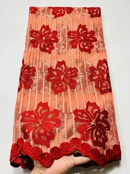 

African Mesh Lace Fabric embroidered Nigerian Laces Fabric 2020 High Quality French Tulle Lace Fabric For Women Dress Party