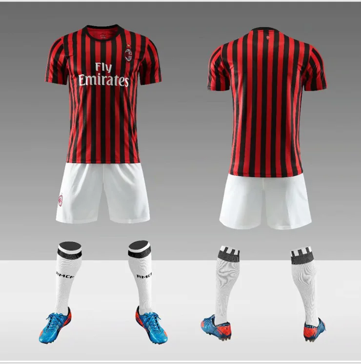 

New 19-20 AC Milan Short Sleeve Jersey Home Adult Children Customizable Soccer Uniform Training Set 22 Kaka