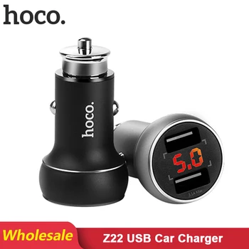 

HOCO Z22 14 pcs/Lots Wholesale Car Charger Quick Charge Universal Dual USB Fast Charging For iPhone Samsung Xiaomi Phone In Car