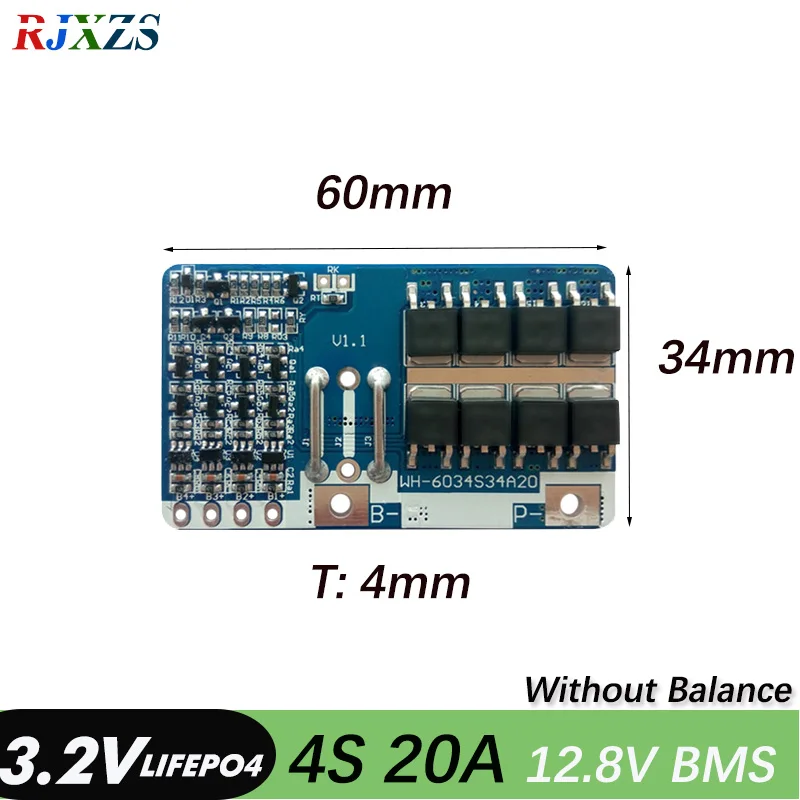 4S 20A LiFePO4 BMS 12 8 V 14 4 18650 Защитная плата аккумулятора с переключателем температуры
