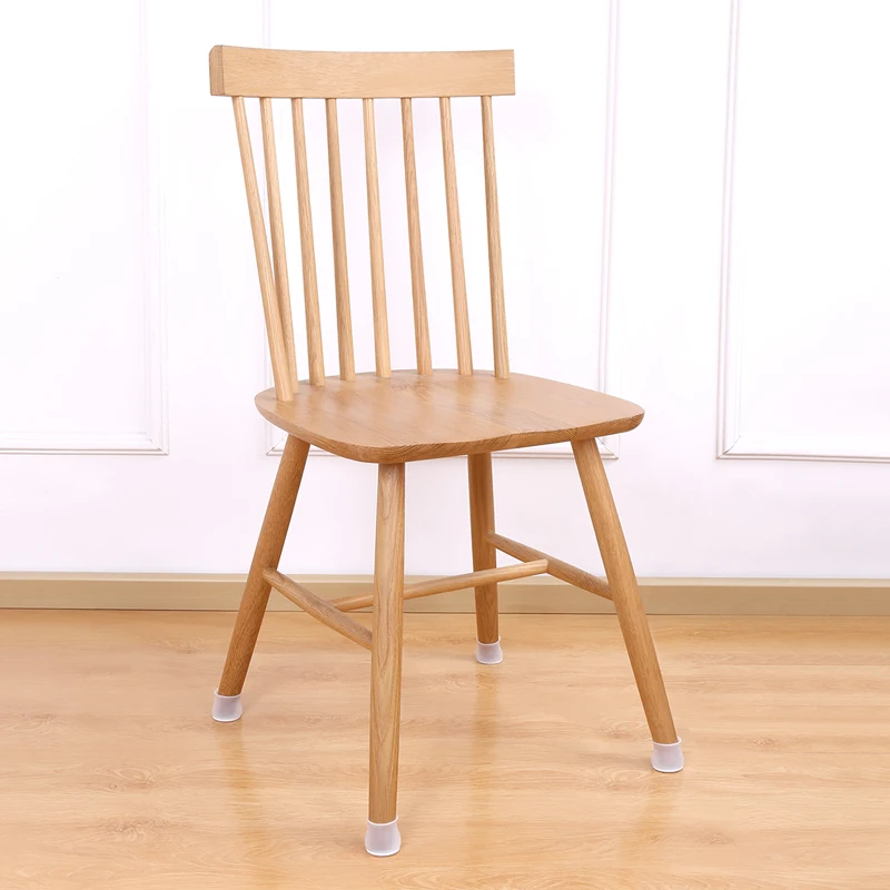 16PCS Silicone Chair Leg Cover Felt Bottom Round Square Furniture Feet Caps Floor Protector Pads for Chair Leg Black Brown White