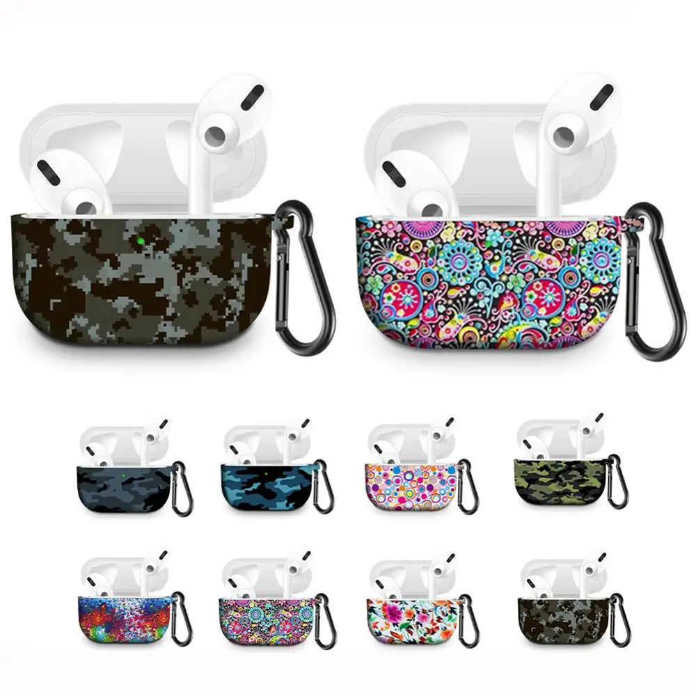 

Fashion Soft Silicone Case For Shockproof Hook Protection Bag For Airpods Pro Airpods3 With Keychain For AirPods 3 Earbud Cover