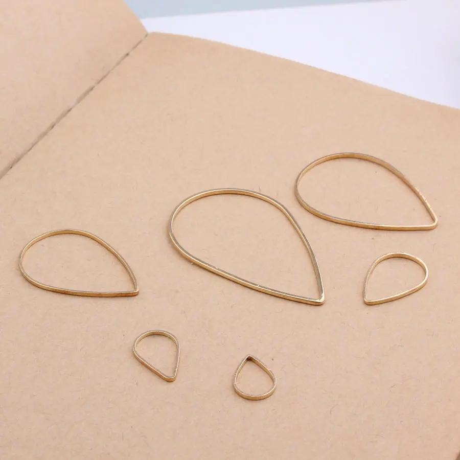 

10pcs Gold/White K Water Drop Pendant Charms Connector for DIY Earrings Making Earring Findings Jewelry Accessories Wholesale