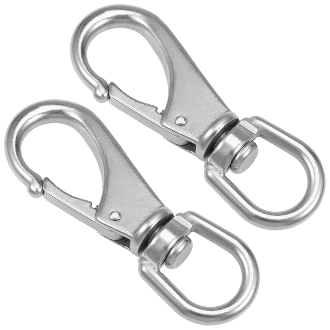 

uxcell 1/2pcs Fixed Eye Hook 304 Stainless Steel Carabiner Lock Boat Clip Hook 68/88/98.2/118mm Length Silver Tone Durable