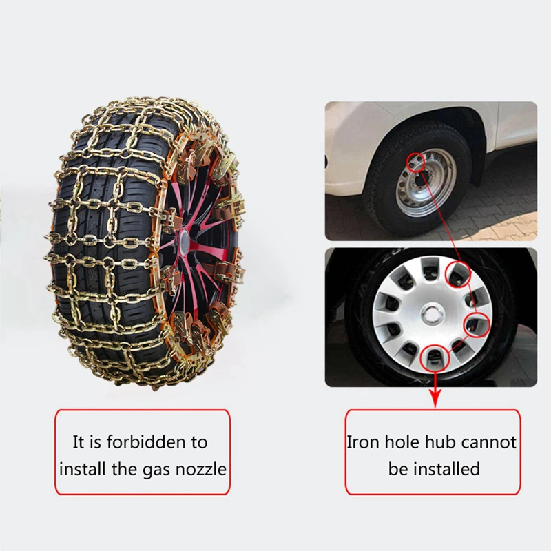1Pcs Metal Steel Car Tire Snow Chains Universal Powerful Auto Tyre Wheel Anti-skid Ice Chains Winter Wheel Protector Snow Chain