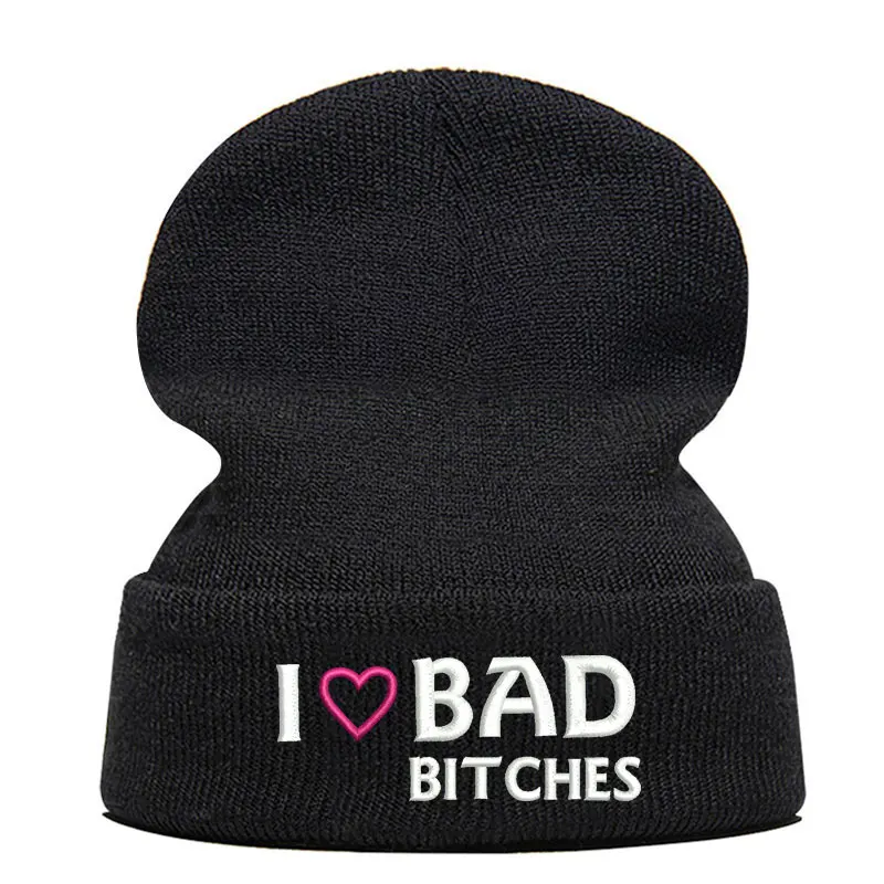 Шапка бини Skullie вязаная шапка носок Зимняя Вышивка крутой панк для мужчин и