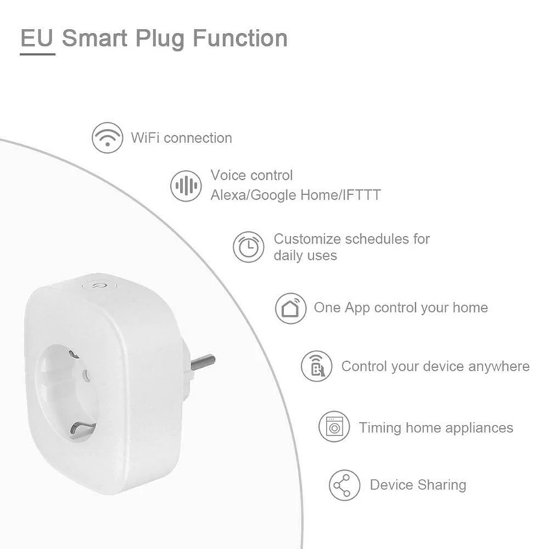 Wifi умная розетка 10A пульт дистанционного управления домашний умный таймер переключатель для Alexa Google Assistant Tuya EU Plug
