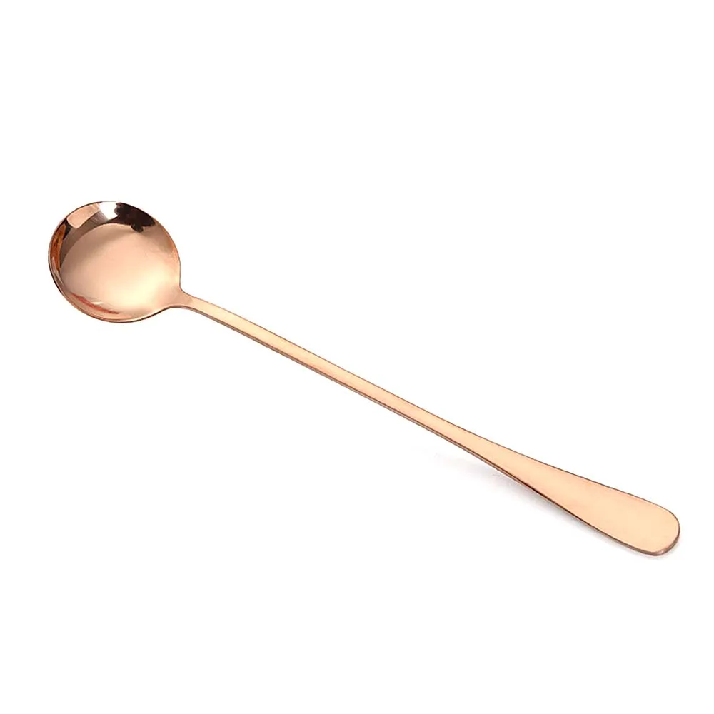 4 New 24cm Stainless Steel Long Handle Teaspoons Stirring Tea Coffee Spoon Ice Cream Spoon Bar Drink Cocktail Mixing Spoon Hot - Цвет: 4