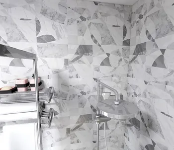 

High quality fashion beautiful waterproof wallpaper European gray geometric antique brick wall background