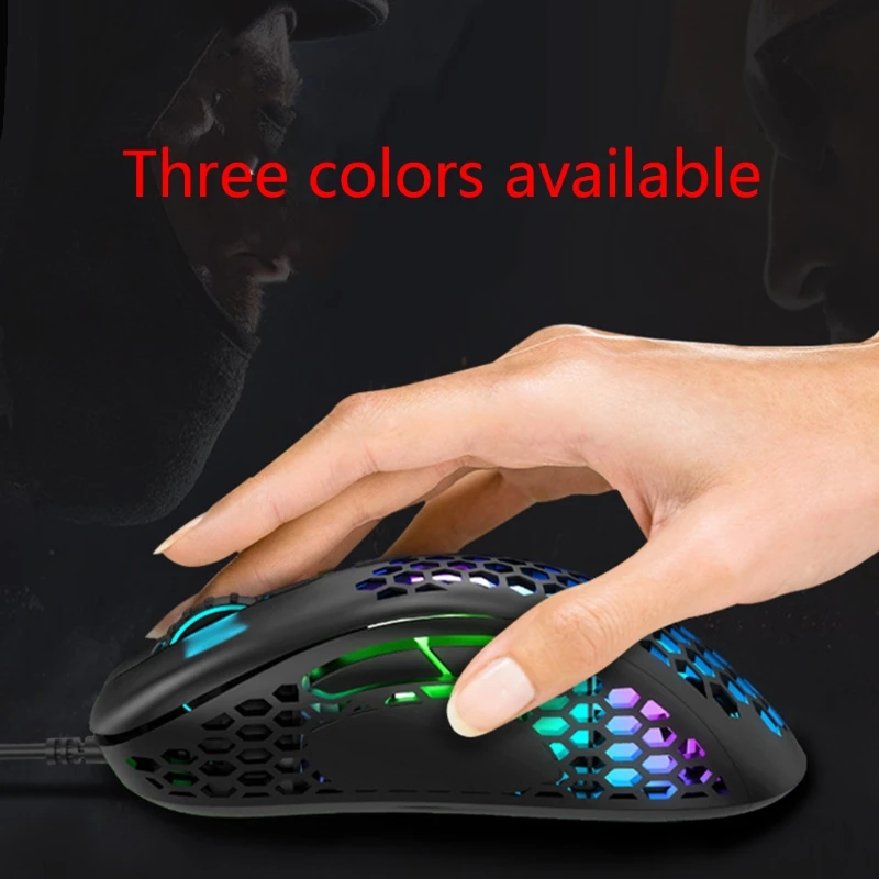 M65 цветной RGB светильник вес проводная мышь полый сотовый корпус игровая 6 точек