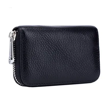 

Unisex Leather Multi-Card Position Organ Zipper Card Package Leather Wallet Leather Wallet Universal Top Layer Cowhide bag1104#C