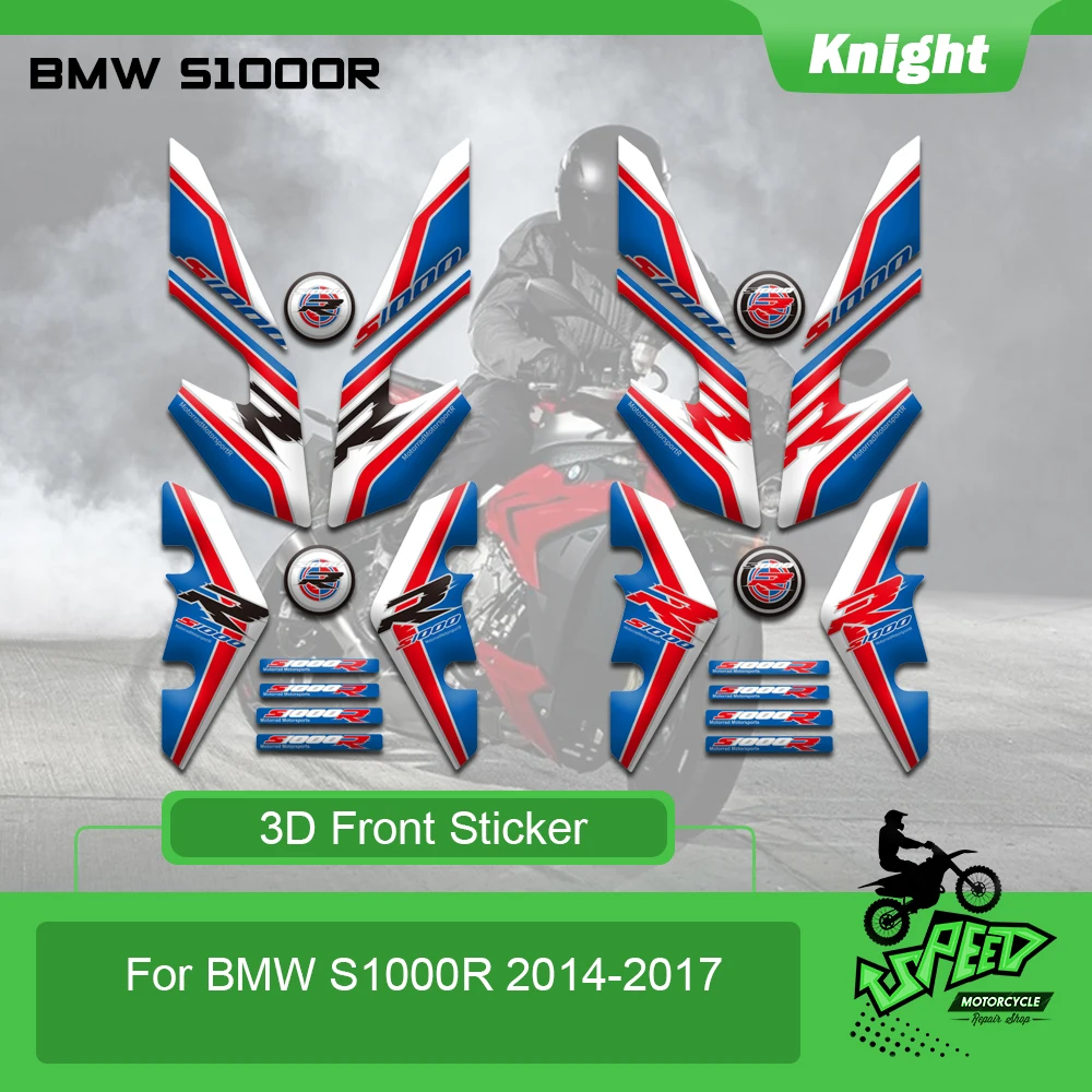 

Motorcycle front fairing car sticker 3D sunscreen waterproof edge gel protection front decal for BMW S1000R 2014-2018