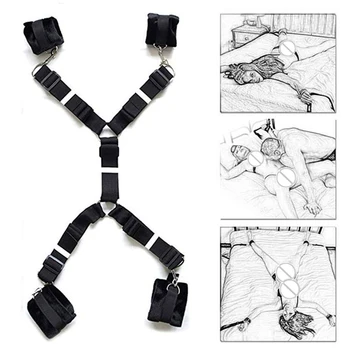 Erotic Bed Restraint Fetish Bdsm Bondage Handcuffs Games Sex Product Ankle Hand Adult No Vibrator Sex Toys For Woman Couples 1