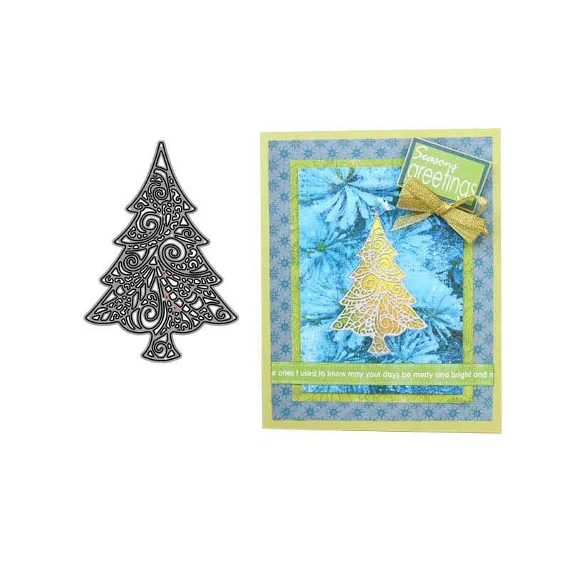 

Metal Cutting Dies for Scrapbooking Merry Christmas Tree Die Cut Craft Stencil Handmade Paper Knife Card Making Model Decoration