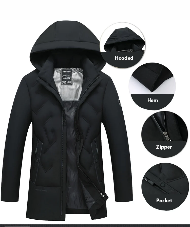 Модная мужская теплая зимняя куртка мужская парка с капюшоном простой дизайн практичная ветрозащитная молния высокое качество длинная парка 4XL 5XL