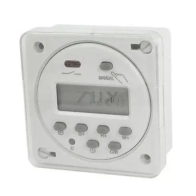 

AC 110V Panel Mount Digital LCD Power Programmable Timer Switch Relay 10Amps