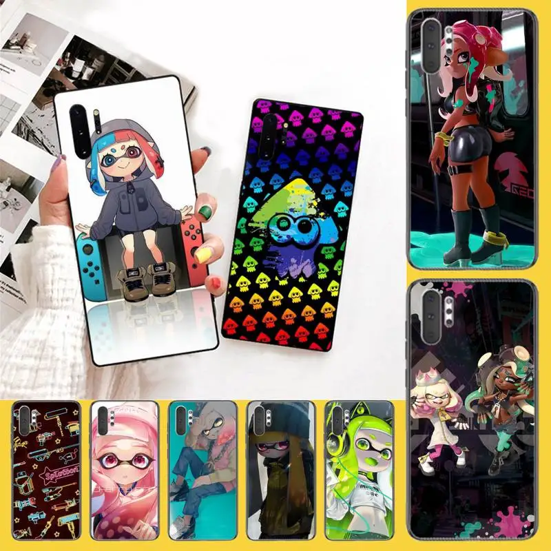 PENGHUWAN cute Splatoon game Cover Black Soft Shell Phone Case For Samsung Galaxy J7 J8 J6 Plus 2018 Prime Note 7 8 9 10 pro | Мобильные