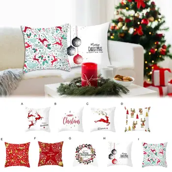 

Fuwatacchi Christmas Day Gift Cushion Covers Square Santa Claus Pillow Cases Home Decorative Sofa Throw Pillows Covers 45x45cm
