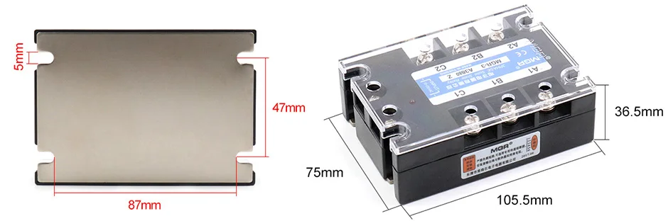 80a 380vac 70 relay 280vac AC-AC trifásico relé de estado sólido