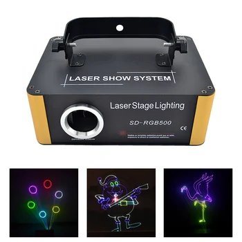 Buy SD Card Program 500mW RGB Laser Remote Animation Scan Projector Stage Lighting Xmas DJ Party Led DMX Bean Light Scanner ILD File