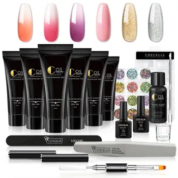 

COSCELIA 15ml Gel Nail Kit Varnish For Stamping Base And Top For Gel Varnish Brushes For Manicure Nail Kit Professional Set