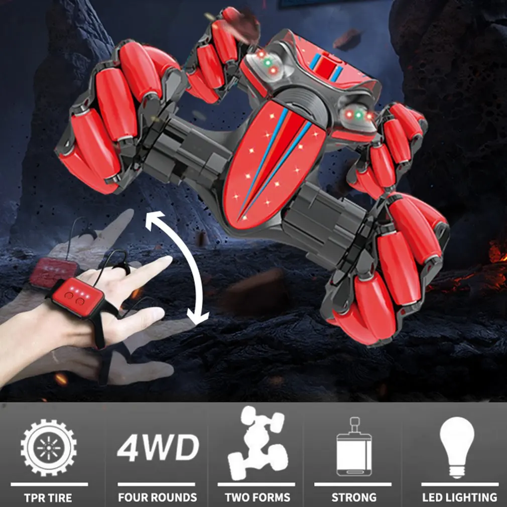 US $34.74 GW124 24Ghz RC OffRoad Stunt Car Amphibious Vehicle With Watch Remote Control Induction For Childrens Toys Gifts