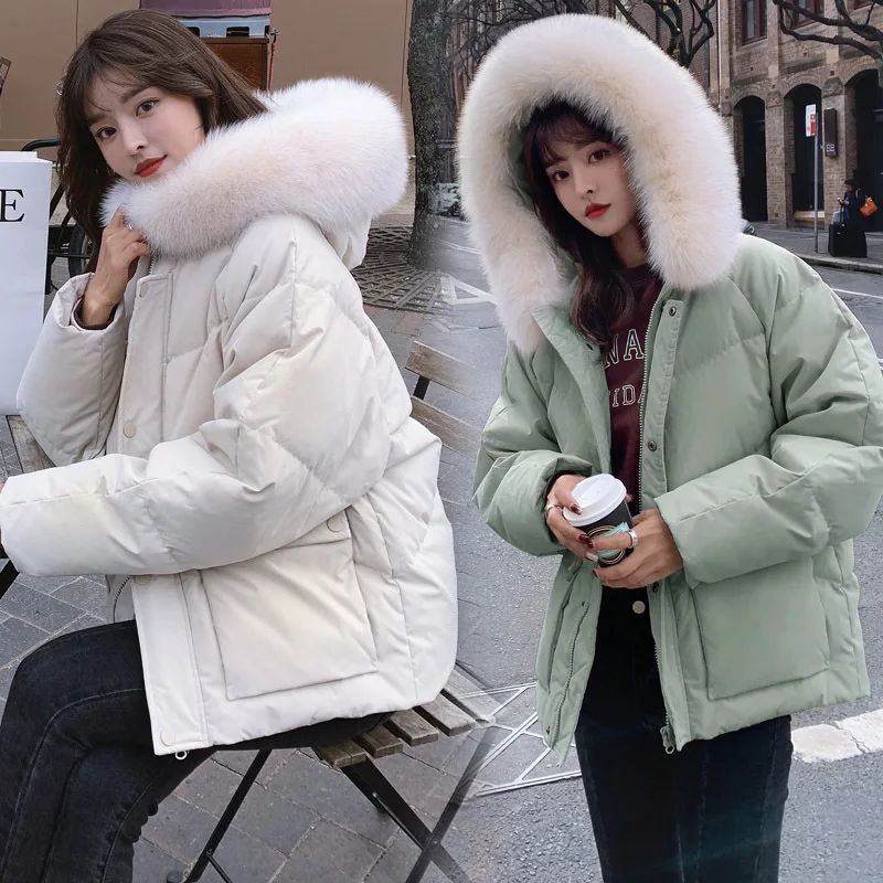 

Cotton-padded Clothes/Cotton Coat Warm Solid Color Mid-length Long Sleeve Elegant Versatile 2019 Winter Slimming