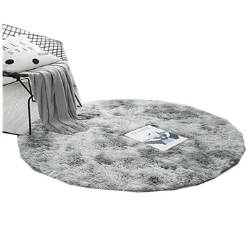 

European Round Carpet Gradient Colored Plush Rug Tent Living Room Mat