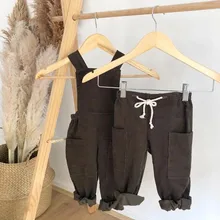 2010 г. Комбинезон для маленьких девочек в европейском и американском стиле; осенние вельветовые комбинезоны; модные комбинезоны