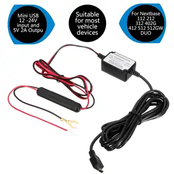

12/24V 5V 3A Mini USB Hard wire Hardwire Kit for Dash Cam Reaview Mirror Camera GPS Car Charger
