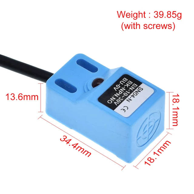 Sensore Di Prossimità Induttivo NPN 4mm - SN04-N, DC 10-30V, 3 Fili